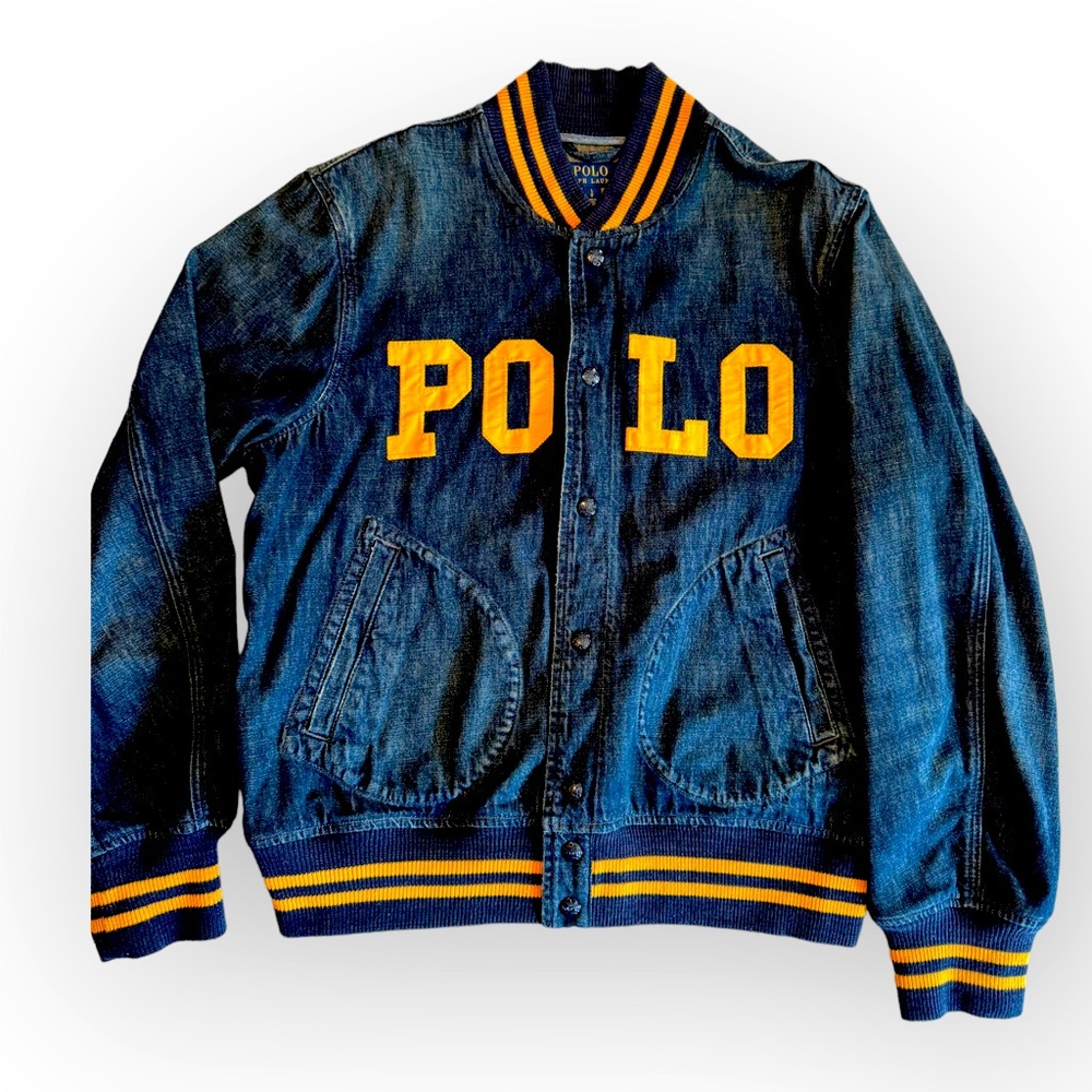 Polo Spell Out Varsity Jean Jacket